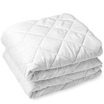 Bare Home Quilted Fitted Mattress Pad - Cooling Mattress Topper - Hypoallergenic Down Alternative Fiber fill - Stretch-to-Fit (King)