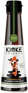 Kioke Reserve Less Sodium Soy Sauce | Small Batch Cedar Barrel Aged in Japan | All-Natural, Non-GMO, Vegan Shoyu | 40% Less Salt | Traditional Japanese Soy Sauce for Sushi, Marinades, & Dipping (4 oz)