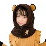 Kid Animal Hooded Scarf Girl Boy 3 in 1 Cute Cartoon Balaclava with Mask Winter Cycling Ski Children 3D Dinosaur Bear Beanies