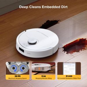 Roborock Qrevo S5V Robot Vacuum Mop – 12,000Pa Suction, FlexiArm, White