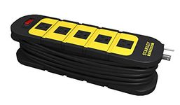 Stanley 31607 FATMAX WRAP & GO, 5-Outlet Surge Protector with 12ft Cord Manager, Black