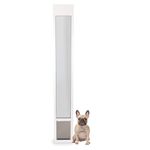 PetSafe Freedom Aluminum Patio Panel Sliding Glass Dog and Cat Door - 76 13/16 in to 80 11/16 in, Medium, White