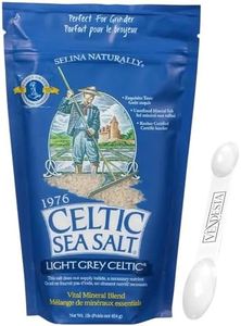 Organic Celtic Sea Salt Bundle. Includes One 1 Lb Bag of Selina Naturally Celtic Light Grey Sea Salt. Organic Sea Salt for Grinder, Cooking, and baking. Comes with VenDesta's Measuring Spoon.