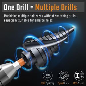 Premium HSS M35 Cobalt Step Drill Bit Set, 3-Piece – TiAlN Coated for Metal, Wood, Plastic