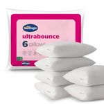 Silentnight Ultrabounce Pillows 6 Pack - Soft Medium Support Comfortable Bouncy Pillows for Stomach, Back and Side Sleepers - Machine Washable and Hypoallergenic Bed Pillows - Pack of 6
