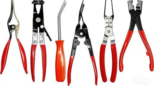 Professional Hose Clamp Kit 6Pcs, Fuel Line Pliers Set, Includes Disconnecting Pliers, Crimping Plier, Cutting Plier, And Wire Strippers for Tackle Wiring, Electrical Repairs, Auto Maintenance (6)