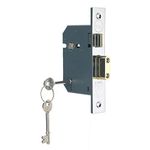 Yale B-BSSL-2.5-CH British Standard 5 Lever Mortice Sashlock, Chrome Finish, Boxed, Suitable for External Doors, 2.5 Inch/64 mm