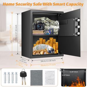 Mejasg 52L Large Fireproof Safe – Secure Home Storage Box