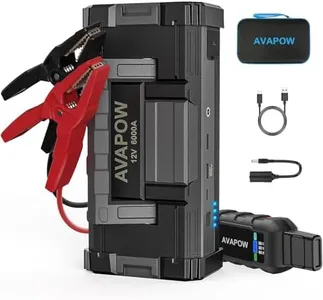 AVAPOW 6000A Car Battery Jump Starter(for All Gas or up to 12L Diesel) Powerful Starter with Dual USB Quick Charge and DC Output,12V Pack Built-in LED Bright Light