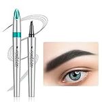 Eyebrow Pencil - Waterproof Tattoo Brow Pen With Fork Tip Long-Lasting Brow Tint For Revolution Makeup Rapid Natural Brow for Beginners (BLACK)