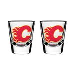 The Sports Vault NHL Calgary Flames Shot Glass, 2-Pack Team Color