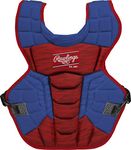 Rawlings Velo 2.0 Intermediate NOCSAE Baseball Catcher's Chest Protector, Royal and Scarlet