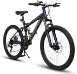 Ecarpat 24 Inch Dual Full Suspension Boys and Girls Mountain Bike, 21-Speed and Disc Brakes Kids Bike for 10+ Years Old, Gift for Your Kids.