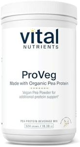 Vital Nutrients ProVeg Organic Pea Protein 524g | Vegan Pea Protein Powder | 23g Protein per Serving | Natural Vanilla Flavor | Gluten, Dairy, Soy Free | Non-GMO | 16 Servings