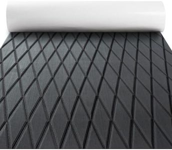Fullfire Boat Flooring - EVA Foam Boat Decking - Diamond Marine Mat with Self-Adhesive Floor Carpet for Bass Jon Pontoon Boat Motorboat Yacht Kayak RV 94" x 47", Dark Grey with Black Lines