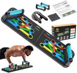 Push Up Board with Adjustable Jump Rope | Push Up Board for Men & Women | Multi-functional Push Up Bar System | Perfect Pushup Board for Exercise | Home Workout Equipment (9 in 1 Black)