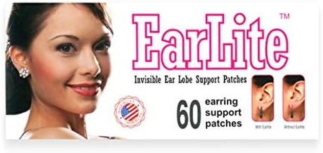 EarLite 60 Invisible Earring Ear-Lobe Support Patches Waterproof Patches in ZipLock Pouch