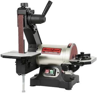 BUCKTOOL 250W Bench Belt Sander 25.4x762mm Belt and 125mm Disc Wrench Storage and Easy Belt Cover Off Direct Drive Benchtop Belt Disc Sander for Woodworking