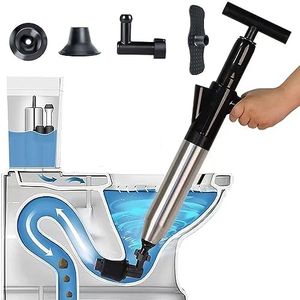 Toilet Plunger High Pressure Air Drain Blaster Gun Drain Clog Remover Tools Air Plunger Heavy Duty Drain Powerful Plungers for Toilet Unclog Toilet, Floor Drain, Bathroom（Black）