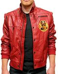 Aksah Fashion Cobra Kai The Karate Kid Johnny Lawrence Bomber Red Leather Jacket Men