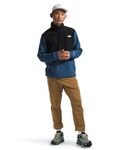 THE NORTH FACE Men's Alpine Polartec 100 Fleece Half Zip Pullover, Shady Blue/TNF Black, Medium