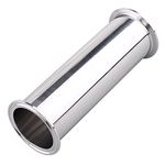 DERNORD Sanitary Spool Tube with Clamp Ends,Stainless Steel 304 Seamless Round Tubing with 2.5 inch Tri Clamp 77.5MM Ferrule Flange (Tube Length: 8 Inch / 204MM)