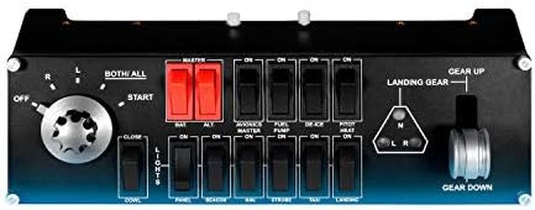 Logitech G Saitek Pro Flight Switch Panel, Professional Simulation Switch Controller, LCD Display, Five-Position Magneto Dial, Realistic Gear Control, USB, PC - Black