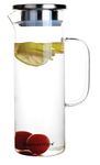 SignoraWare 1 Litres Passion Borosilicate Glass Jug with Steel lid | Big Water Pitcher with Strong Handle for Water Juice Ice-Tea Milk (1000ml, Set of 1, Transparent | BPA Free)