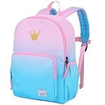 Backpack for Little Girls,VASCHY Cute Rainbow Lightweight Water Resistant Bookbag for Preschool Kids Toddlers Crown