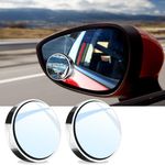 2024 New Upgrade Blind Spot Mirrors, Round 360°Convex Car Mirror Rear View with Border, Silver Wide Angle Side Mirror Car Exterior Accessories for Cars SUV (2 Pack)