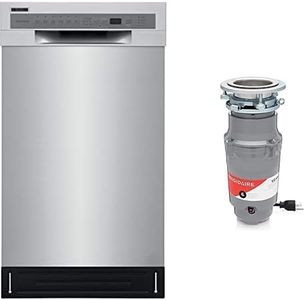 Bundle of FRIGIDAIRE FFBD1831US Dishwasher, 18 inches, Stainless Steel + Frigidaire 1/2 HP Corded Garbage Disposal for Kitchen Sinks