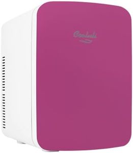 Cooluli 15L Mini Fridge for Bedroom - Car, Office Desk & College Dorm Room - 12v Portable Cooler & Warmer for Food, Drinks, Skincare, Beauty & Makeup - AC/DC Small Refrigerator with Glass Front, Pink