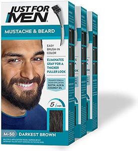 Just For Men Mustache and Beard Brush-In Color Gel, Darkest Brown (Pack of 3, Packaging May Vary)