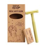 Pink Rex Women's Double Edge Safety Razor Eco-Friendly Includes 10 Razor Blades (Sunshine Yellow)