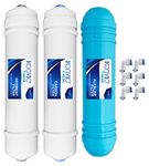 Konvio Neer 8 Inch Alkaline Cartridge, Carbon and Sediment Filter, Inline Filter Set for All RO Water Purifier