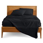 Bare Home Full Sheet Set - 1800 Ultra-Soft Microfiber Full Bed Sheets - Double Brushed - Full Sheets Set - Deep Pocket - Bedding Sheets & Pillowcases (Full, Black)