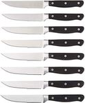 Amazon Basics Premium 8-Piece Kitchen Steak Knife Set, Black