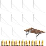 Autuwintor Heavy Duty Floating Shelf Brackets 1/9” Thick Metal Wall Mounted Iron L Shaped Brackets for Shelves Max Load 150 lbs White with Expansion Screws Choose 6,8,10,12" (6 Inch -10 Pack)