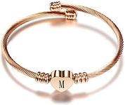 Luluadorn Rose Gold Heart M Letter 