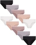 Lucky Brand Women's Underwear - 10 Pack Microfiber Hipster Briefs (S-XL), Size Medium, Gardenia/Natural/Silver Sconce/Black/Multi