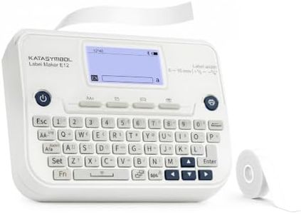 SUPVAN E12 Bluetooth Label Maker Machine, Support Keyboard & App with 30+ Fonts and 660+ Icons, Rechargeable Inkless Labeler for Office, Home, Kitchen, School, Organization, White