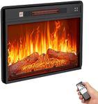 YITAHOME 23" Small Electric Fireplace Inserts, Fireplace Heaters for Indoor Use, Remote Control with Timer, Adjustable Temperature & Flame Brightness, 120V 1400W, Firewood