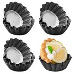 12 Packs Egg Tart Mold, SourceTon Cupcake Cake Muffin Mold Mini Pie Pans Tin Pan Baking Tool, Carbon Steel- 2.6 Inch