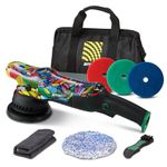 BATOCA P1 Dual Action Car Polisher Buffer Sander 1000W Orbital Polishing Machine DA 5inch Polishing Pads for Car Detailing Polish 6 Speeds 2500-5500RPM Detachable 5 meters Cable Side Handle Soft Start