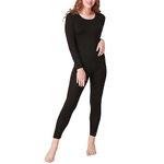 CFlong Women's Thermal Underwear Set, Ladies Plus Size Thermal Top Bottom Women Winter Warm Long Sleeve T Shirt Long Johns for Ladies, Winter Warm Base Layer Tops and Leggings (Black,5XL)