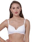 Macrowoman W-Series Women's Cotton Wire Free Modern T-Shirt Bra (MW1304_White_38B)