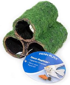 Penn Plax Hideaway Pipes Aquarium Decoration Realistic Look with Green Moss Like Texture | Fun for Fish and adds a to The Tank, Large (RR1096)