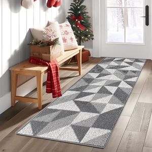 REFETONE Runner Rug for Hallway Rug Washable Runner Mat Non Slip for Entryway Entrance Kitchen Laundry Room Rug - 32"x72", Grey