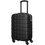 Lightweight Carry on Suitcase with TSA Lock 20 inch Cabin Suitcase Approved by Over 100+ Airlines with 4 Wheels ABS Hard Case British Airways, RyanAir, Virgin Atlantic, Emirates & More Black