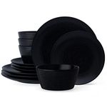 Noritake BoB Swirl 12-Piece Coupe Set in Black